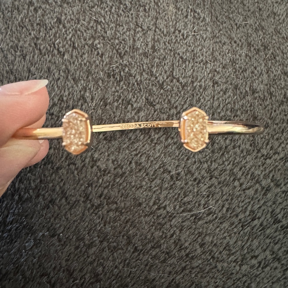 Kendra Scott Rose Gold Emilie Cuff with Sand Drusy
